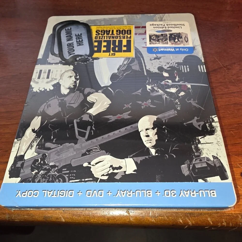 G.I.JOE 3D BLU-RAY, BLU-RAY+DVD+DIGITAL COPY SEALED IN STEELBOOK PACKAGE